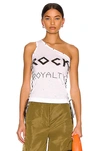 Stella Mccartney Rock Royalty One-shoulder Lace-up Top In Pure White