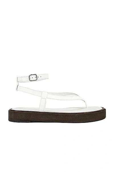 By Far Cece Sandal White Grained Leather