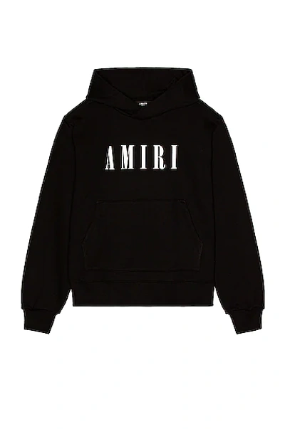 Amiri “ Core”logo印花平纹针织连帽卫衣 In Black