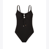Tory Burch Ruched One-piece In Black