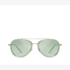 Tory Burch Eleanor Pilot Sunglasses In Mint Green