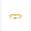 Tory Burch Kira Enameled Slim Bracelet In Tory Gold / New Ivory