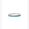 Tory Burch Kira Enamel Hinge Bracelet In Tory Silver / Lanai Blue