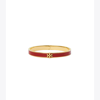 Tory Burch Kira Red Enamel And 18kt Gold-plated Bracelet In Tory Gold / Brilliant Red