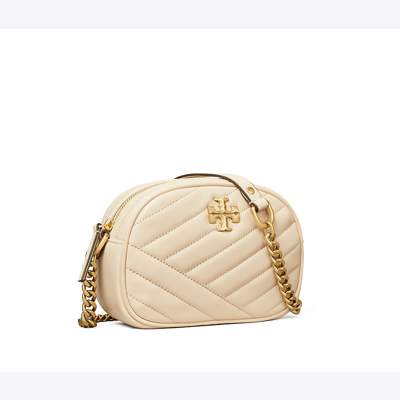 Tory Burch Small Kira Chevron Camera Bag In New Cream