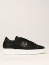 Philipp Plein Low-top Hexagon Leather Sneakers In 黑色