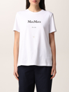 S Max Mara T-shirt In Cotton With Print In White