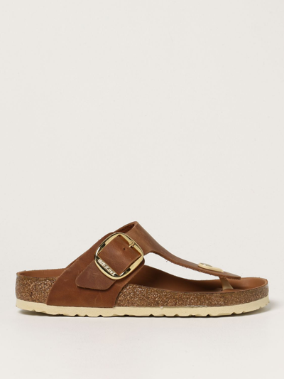 Birkenstock Gizeh Leather Sandals In Brown