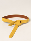 Isabel Marant Lecce Velvety Leather Wrap Belt In 黄色