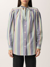 Isabel Marant Tiverna Striped Cotton Poplin Shirt In 薰衣草色