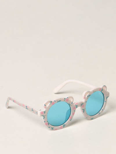 Monnalisa Sunglasses With Floral Pattern In 奶油黄