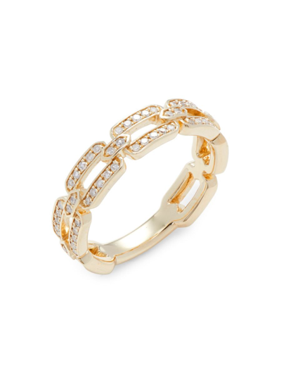 Saks Fifth Avenue Women's 14k Yellow Gold & Diamond Chain Link Ring