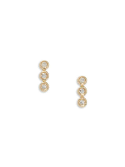 Saks Fifth Avenue Women's 14k Yellow Gold & 0.05 Tcw Diamond Bar Drop Earrings