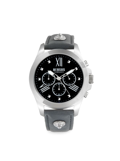 Versus Men's 44mm Stainless Steel & Leather Chronograph Watch In Black