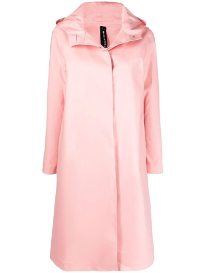 Mackintosh Watten Bonded Cotton Hooded Coat In Pink