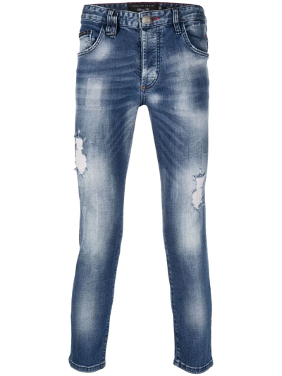 Philipp Plein Super Straight-cut Jeans In Blue