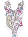 Monnalisa Lola Bunny Printed One Piece Swimsuit In Pink