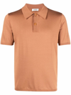 Sandro Short-sleeve Pointed-collar Polo Shirt In Brick-red