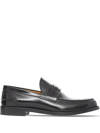 Burberry Fred Tb Metal Leather Loafers In Black
