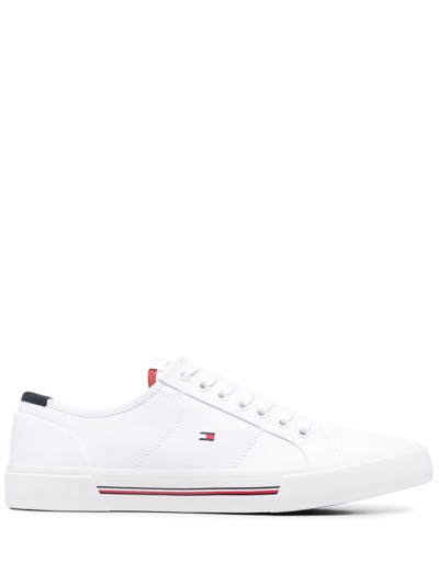 Tommy Hilfiger Logo-embroidered Low-top Sneakers In White