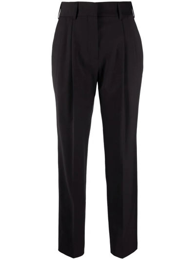 Philipp Plein Tapered Wool-blend Trousers In Black