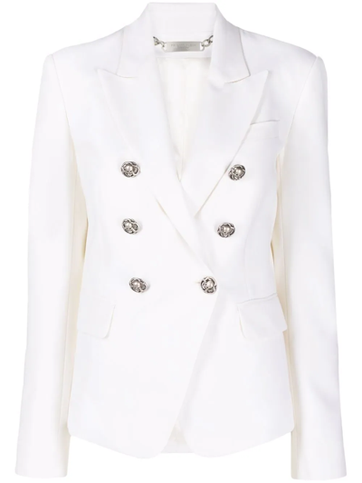 Philipp Plein Double-breasted Fitted Blazer In White