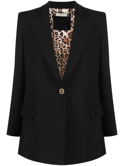 Philipp Plein Peaked Lapel Blazer In Black