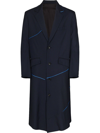 SULVAM PINSTRIPED SINGLE-BREASTED WOOL COAT