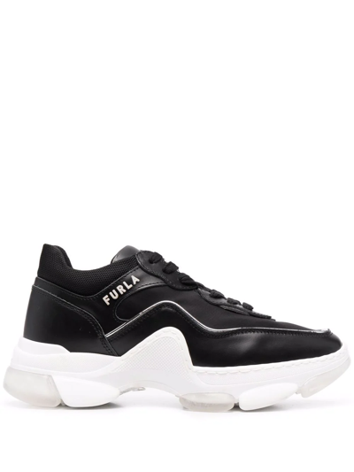 Furla Logo-print Chunky Sneakers In Black