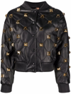 PHILIPP PLEIN STUDDED QUILTED BOMBER JACKET