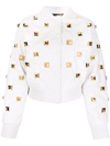 PHILIPP PLEIN STUDDED QUILTED BOMBER JACKET