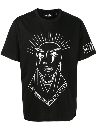 Haculla Sketch-style Print T-shirt In Black