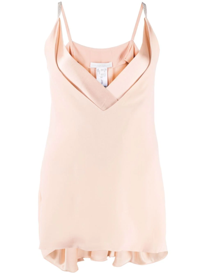 Fabiana Filippi V-neck Metallic Strap Top In Pink