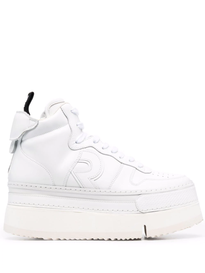 R13 Chunky Leather Sneakers In White