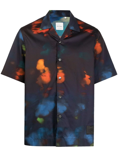 Paul Smith Dyed Effect Cotton Shirt In Multicolour