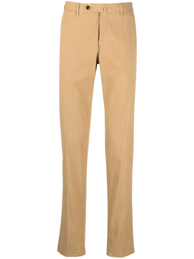 Pt Torino Mid-rise Straight-leg Trousers In Neutrals