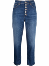 DONDUP CROPPED BUTTON-DOWN JEANS