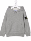 STONE ISLAND JUNIOR COMPASS-PATCH PULLOVER HOODIE