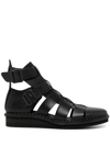 YOHJI YAMAMOTO CUT-OUT LEATHER SANDALS