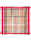 BURBERRY LARGE VINTAGE CHECK FRAYED SCARF