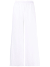 Fabiana Filippi Distressed Straight-leg Turn-up Wide Jeans In White
