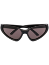 Balenciaga Xpander Cat-eye Frame Sunglasses In Black