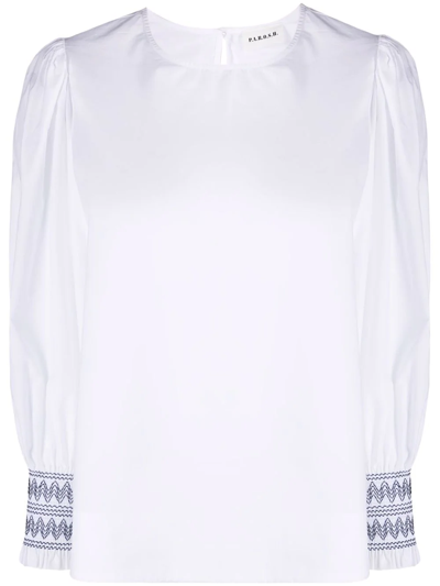 P.a.r.o.s.h Balloon-sleeve Cotton Blouse In White