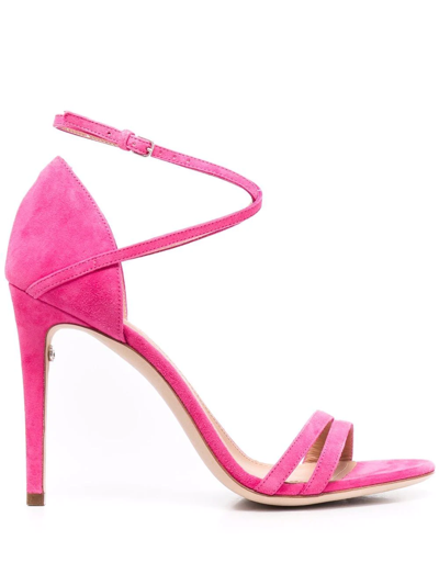 Ferragamo Ines X5 Suede Ankle-strap Sandals In Pink
