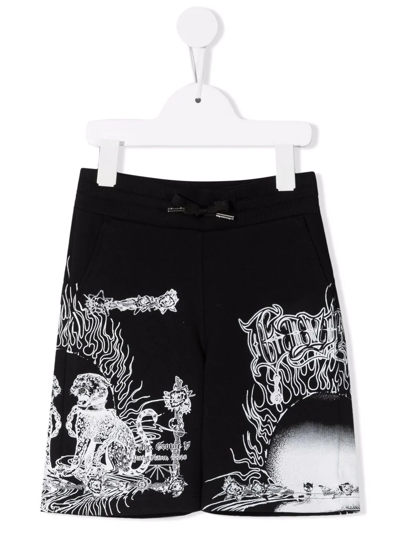 Givenchy Babies' Embroidered Drawstring Shorts In Black