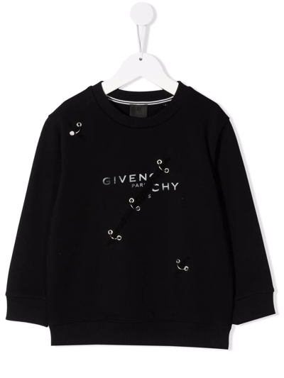 Givenchy Kids Black Trompe-l'œil Ring Sweatshirt