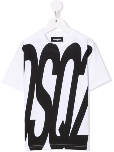 Dsquared2 Teen Oversize-logo Cotton T-shirt In White