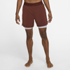 Nike Dry-fit 2-in-1 Pocket Yoga Shorts In Brown