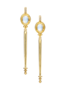 TEMPLE ST CLAIR WOMEN'S CLASSIC 18K GOLD, DIAMOND & BLUE MOONSTONE TEMPLE BATON EARRINGS