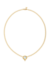 TEMPLE ST CLAIR WOMEN'S CLASSIC 18K GOLD, DIAMOND & BLUE MOONSTONE TEMPLE ONE STATION NECKLACE